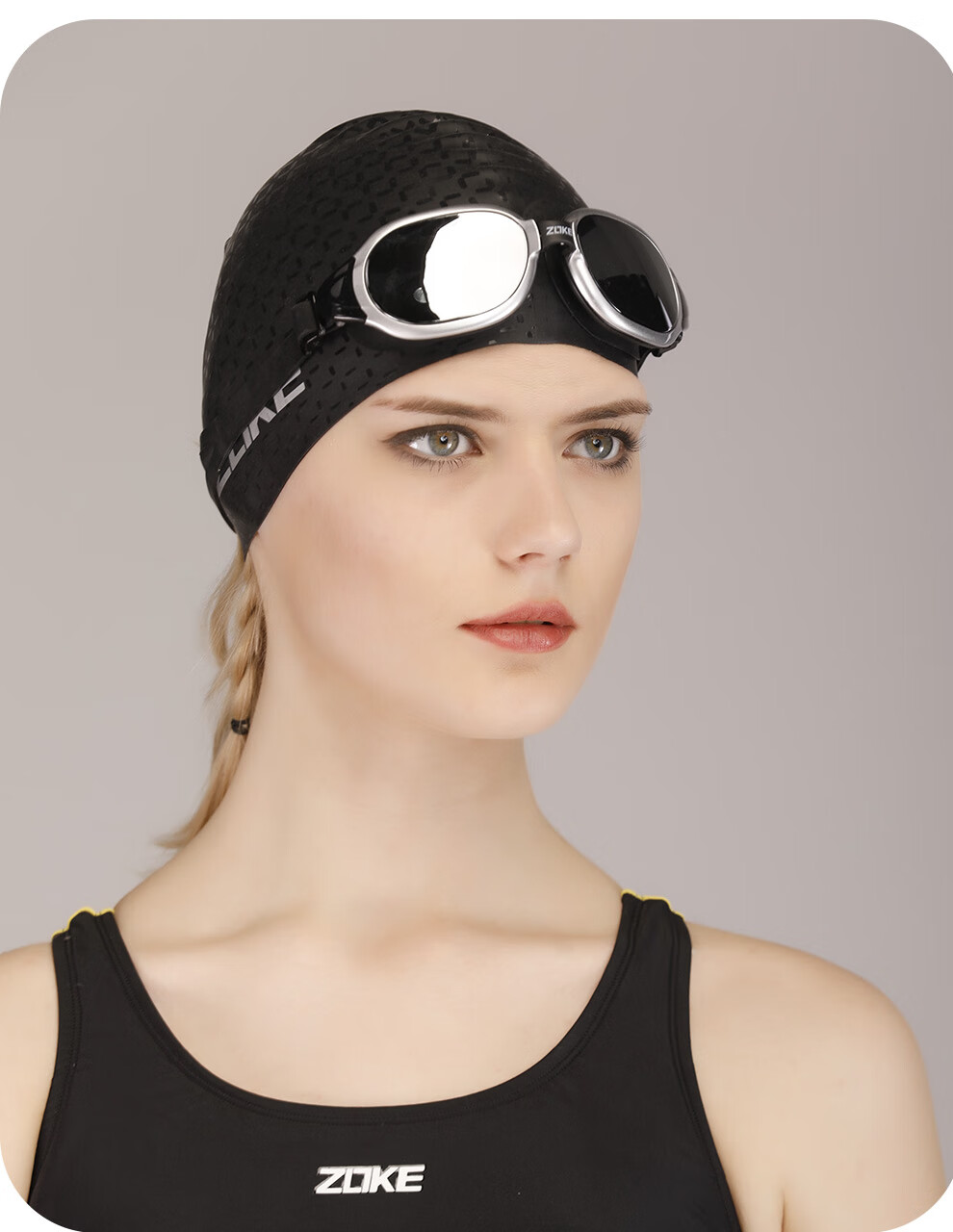ZOKE Solid Color Silicone Swim Cap Waterproof Hair and Ear Protection Non-Tight Adult Swimming Training Gear 625503211A-7 6