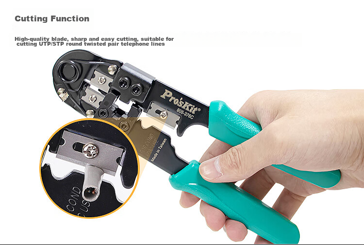 Pro'sKit 8P Network Cable Crimping Pliers, Single-Port Network Cable Crimper, 808-376C 5
