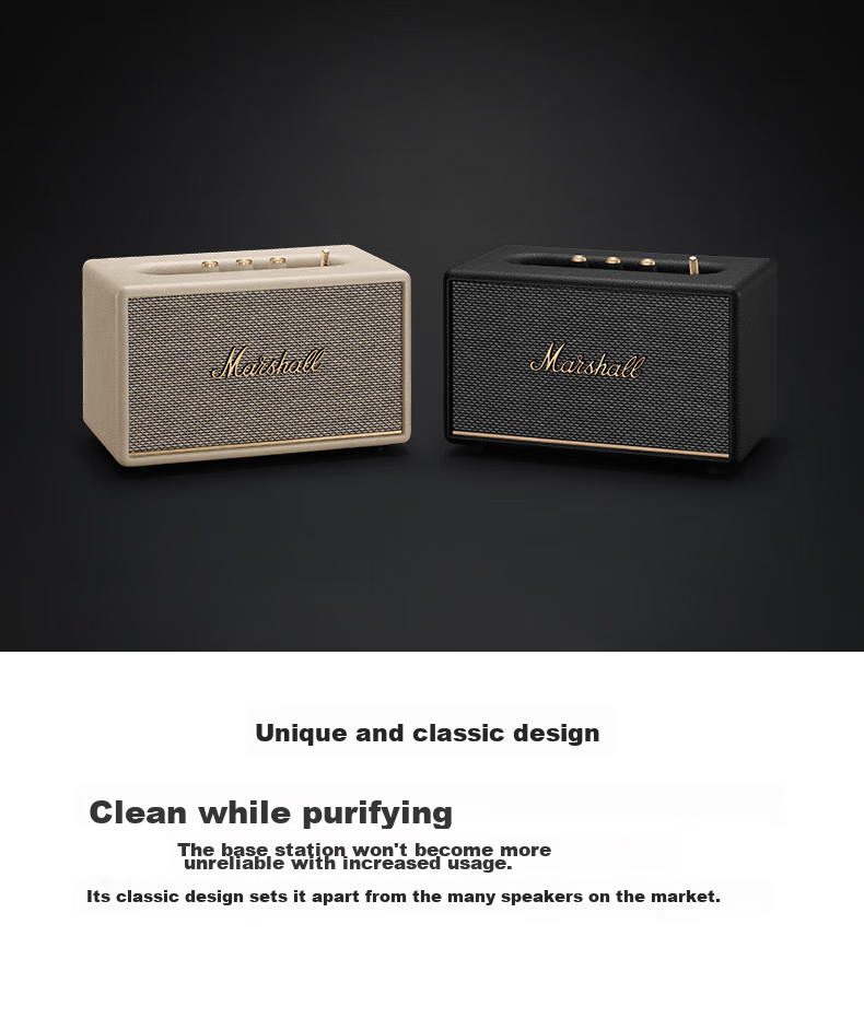 Marshall ACTON III Bluetooth Speaker, 3rd Generation Wireless Home Indoor Bass-Enhanced Birthday Graduation Gift, World Cup Viewing Desktop Computer Speaker, Cream White Color 7