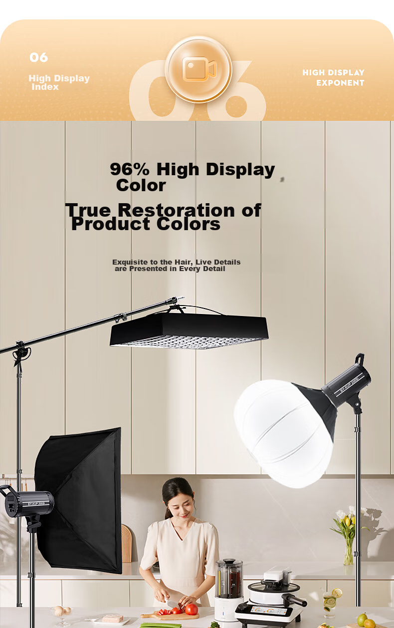 Beiyang Live Streaming Photography Fill Light, 200W Live Streaming Light, Professional Spherical Influencer Host Lighting, LED Soft Light, Studio Photography Light, Video Top Light, Octagonal Soft Box Light 13