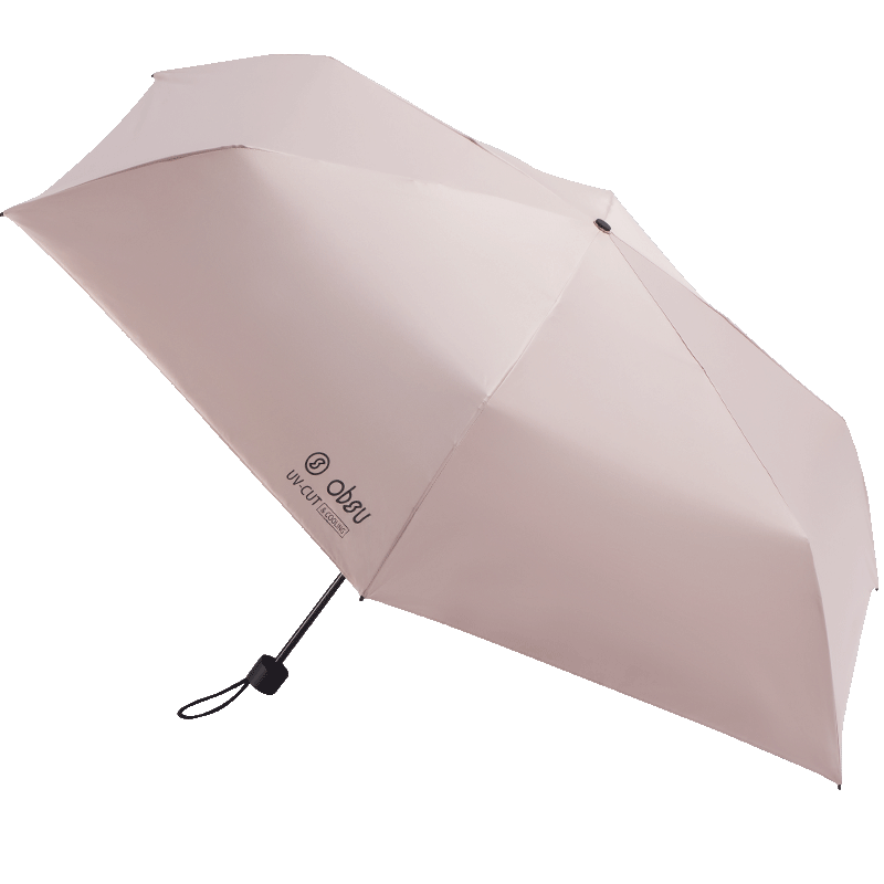 OBSU Japan Carbon Fiber Umbrella Ultra-Lightweight Three-Fold Sunshade UV Protection Rain and Sun Dual Use Pink Carbon Three-Fold