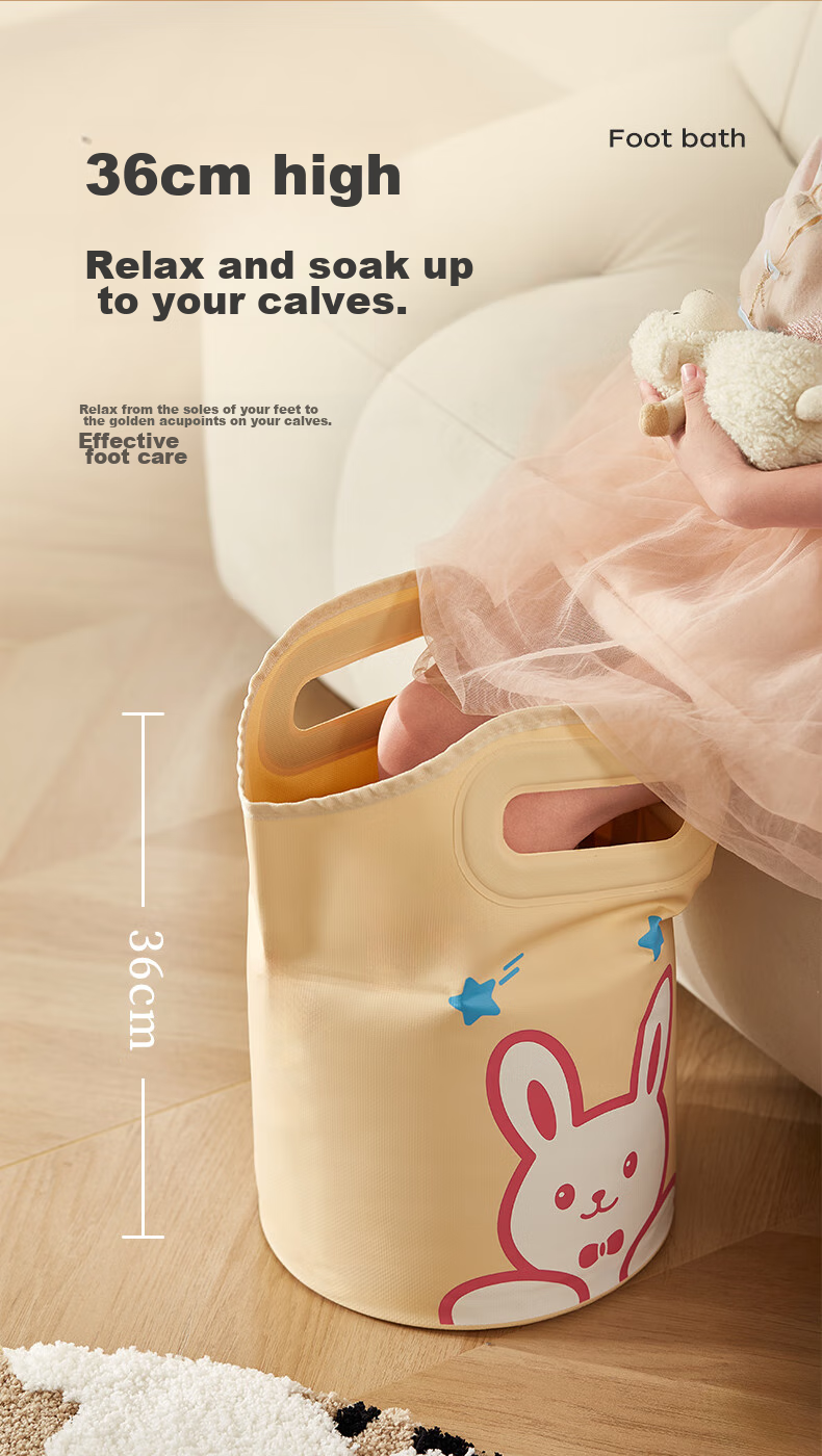 Chuxin Student Dormitory Foldable Foot Soaking Bag, Insulated Foot Bath Bucket, Foot Washing Bucket, Foot Soaking Bucket for Women, 8-Layer Temperature Locking, Thickened, Height 36cm 7