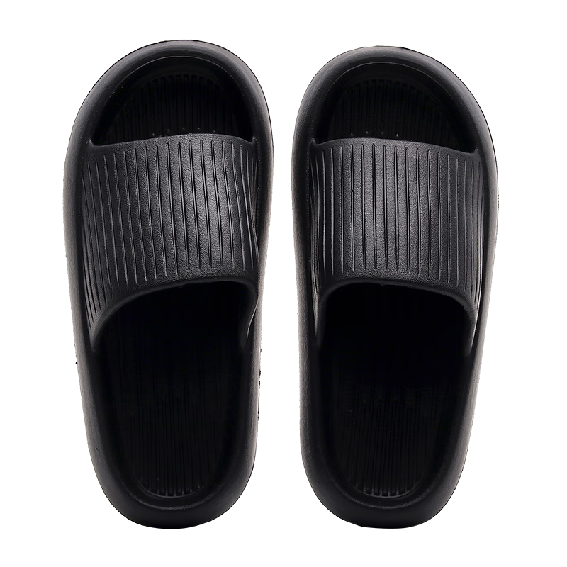 GUOLUOFEI Home Slippers for Men And Women, Summer Non-Slip Thick-Soled Couple Bathroom Shower Sandals, Black, Size 42-43