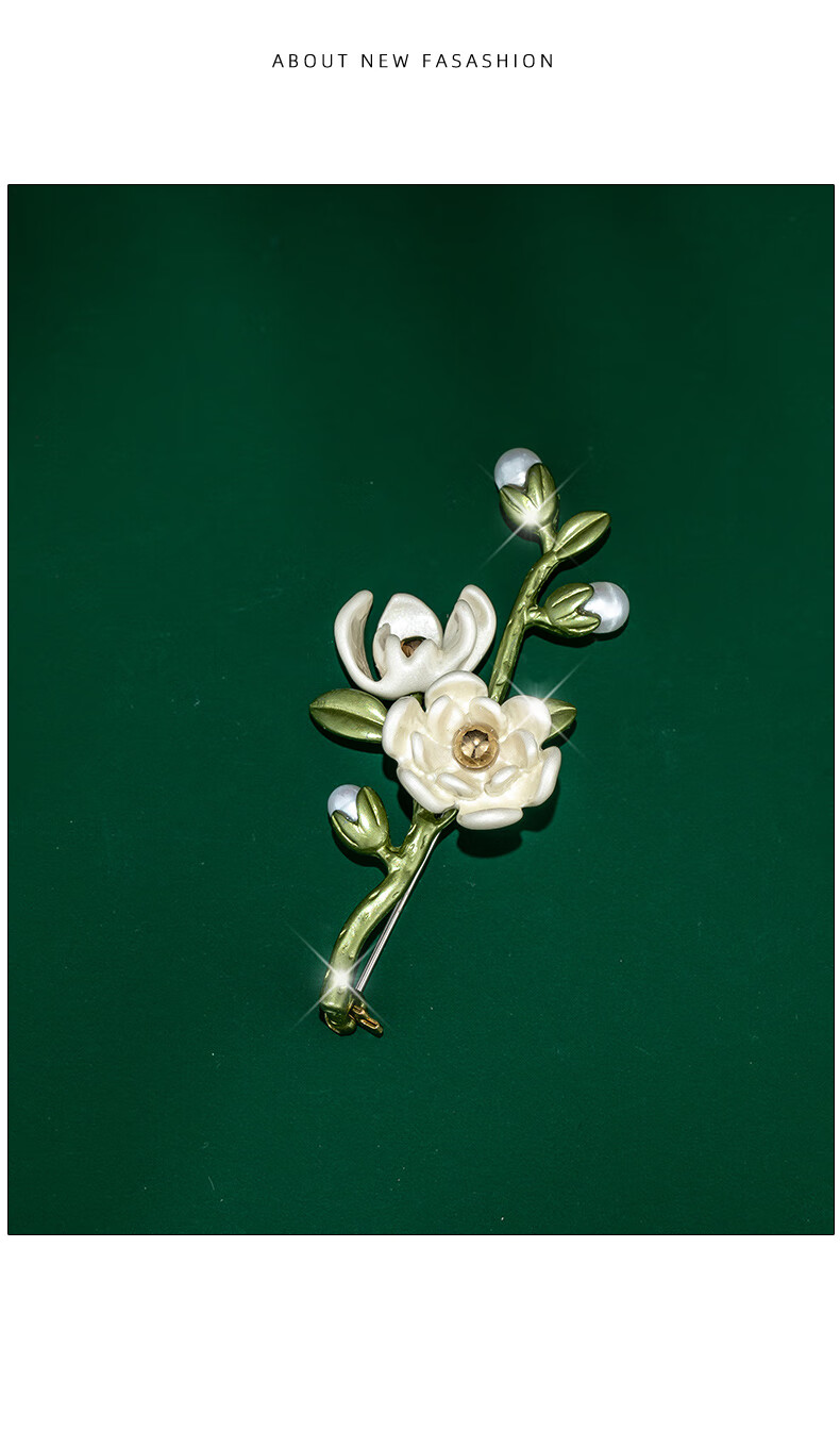 Qlady White Orchid Brooch, High-End Women's Pin, Fastens Clothes, Accessories for Cheongsam, Brooch Clasp, Mid-Autumn Festival Gift 10