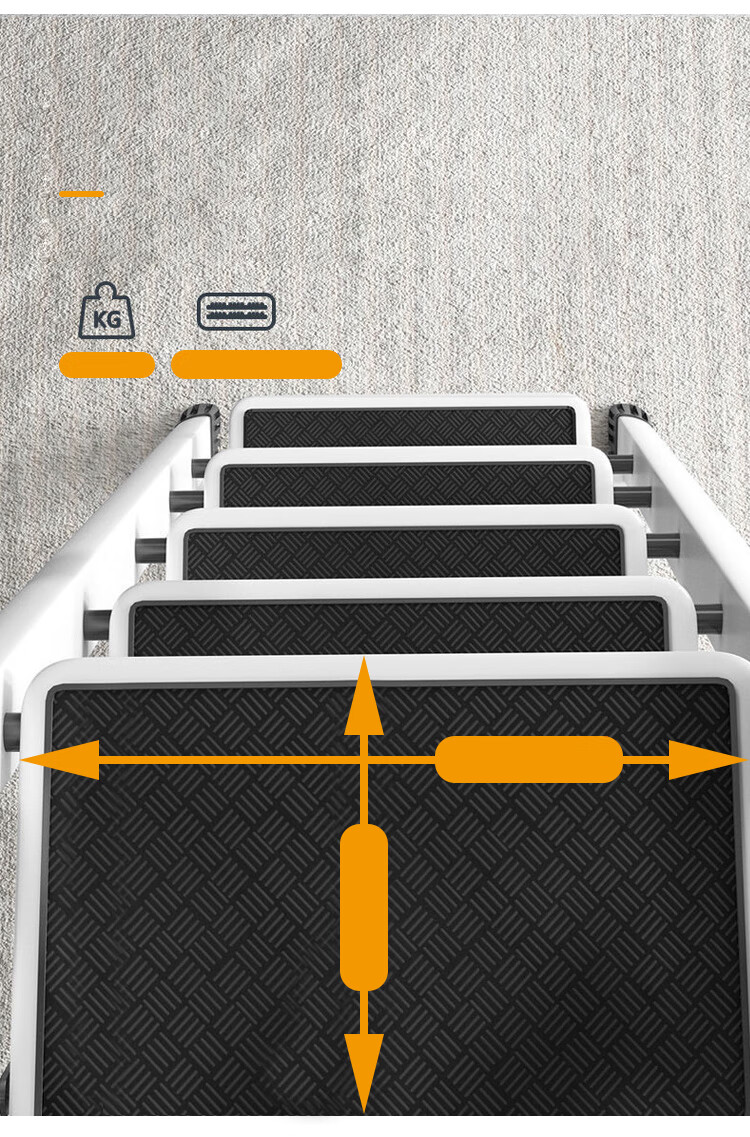 XINGKAI Ladder, Household A-Frame Ladder, Folding Ladder, Thickened Safe Multi-Functional Climbing Ladder, TZ10 White Five-Step Ladder 7