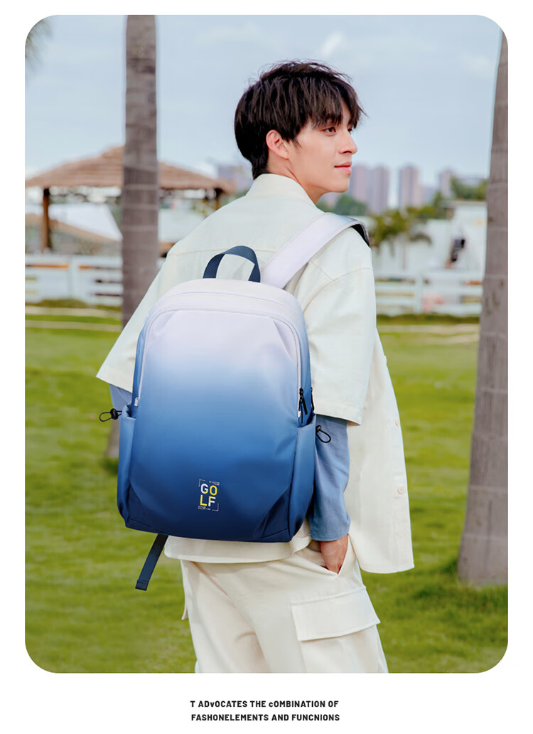 GOLF Backpack for Men And Women, Travel Laptop Bag, 15.6-Inch Computer Backpack for Students, Gradient Cycling Sports Backpack 16