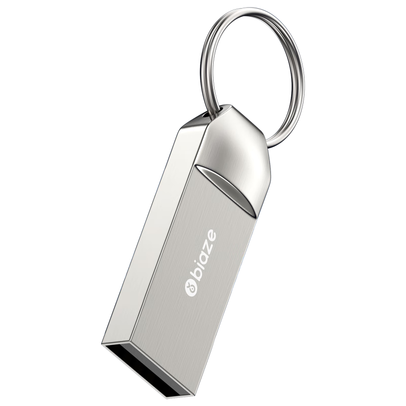 BIAZE 32GB USB2.0 Flash Drive, Metal Construction for Bidding And Office Use, Car-Friendly Portable Waterproof Large Capacity Thumb Drive, UP014-Silver