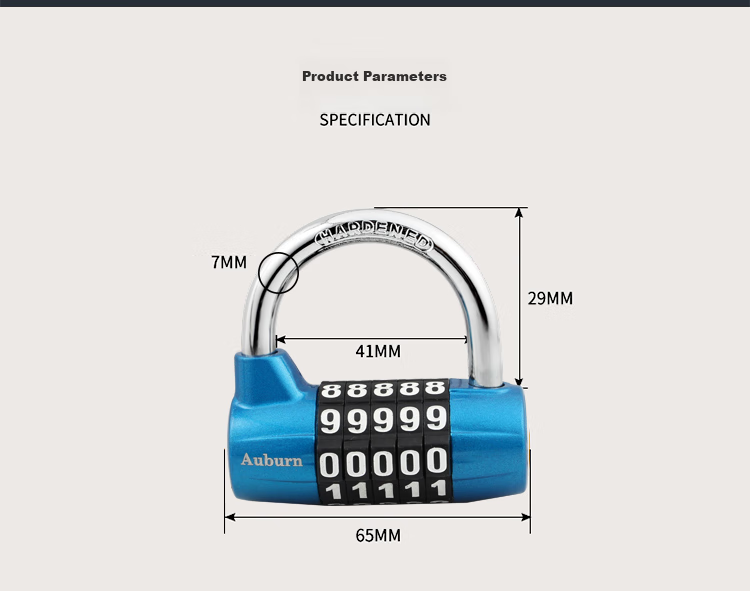 Aoben Password Lock, Padlock, Gym Locker, Anti-Theft Window Lock, Main Door Lock, AB5003 Blue 9