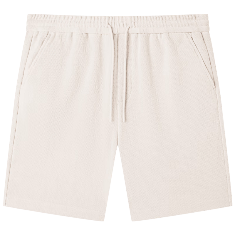 GXG Men's Casual Summer Shorts Printed Vertical Texture Beige XL