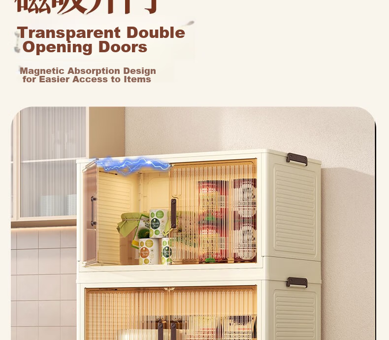 Shunyou Storage Cabinet, Wheeled Organizer Box, Foldable Wardrobe, Kitchen Storage Unit SY-608 3