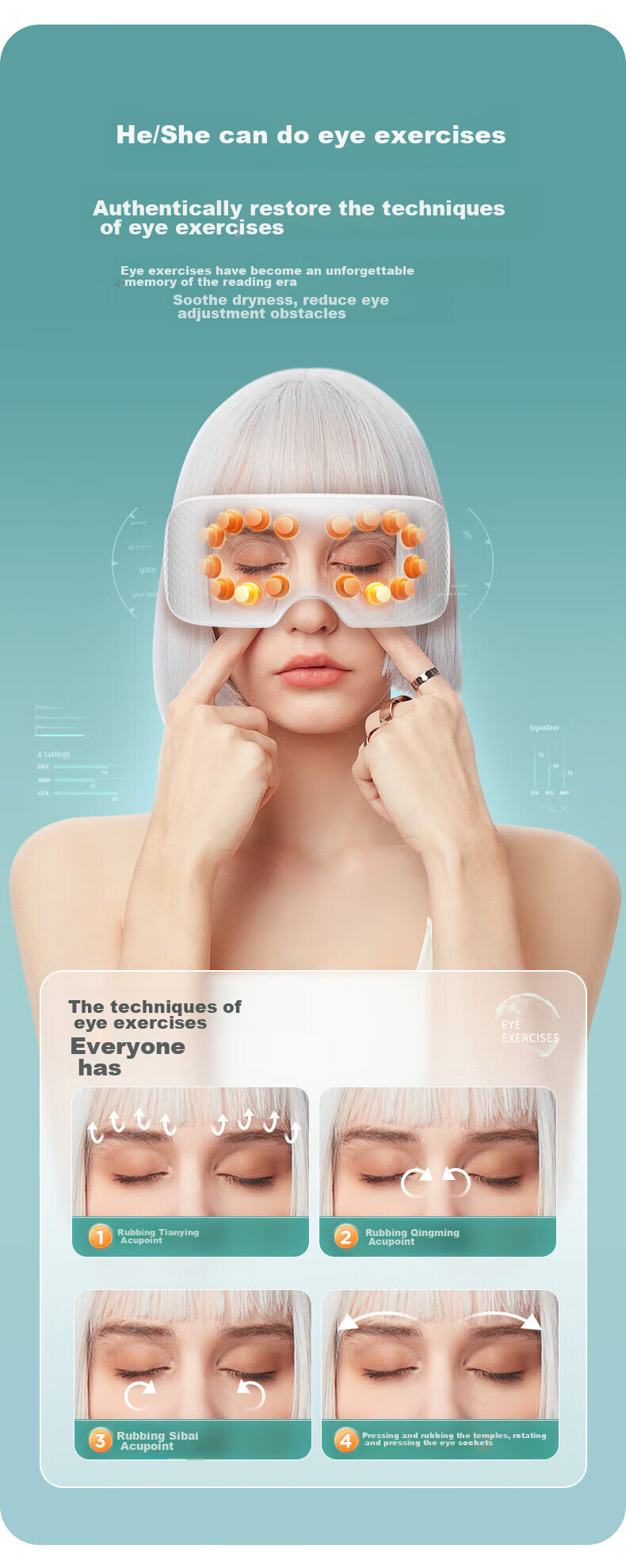 Manyue Q7 Eye Massager, Steam Atomization Eye Care Device for Adults, Eye Massage Mask, Birthday Gift 4