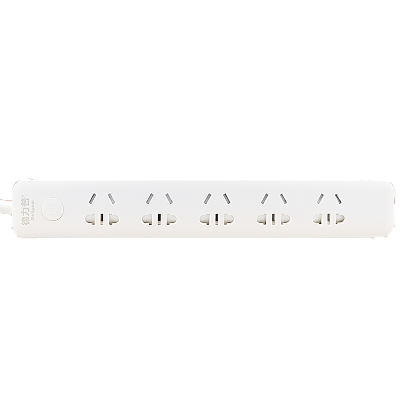 Delipow Power Strip, New National Standard Power Bar, Extension Cord/Power Strip/Line Board/Trailing Board, 5 Outlets with Master Switch, Total Length 5 Meters