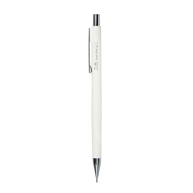 SAKURA Anti-Break Mechanical Pencil, Drawing Pencil, Shock-Absorbing Lead Refill, 0.5mm White Barrel [Imported from Japan]