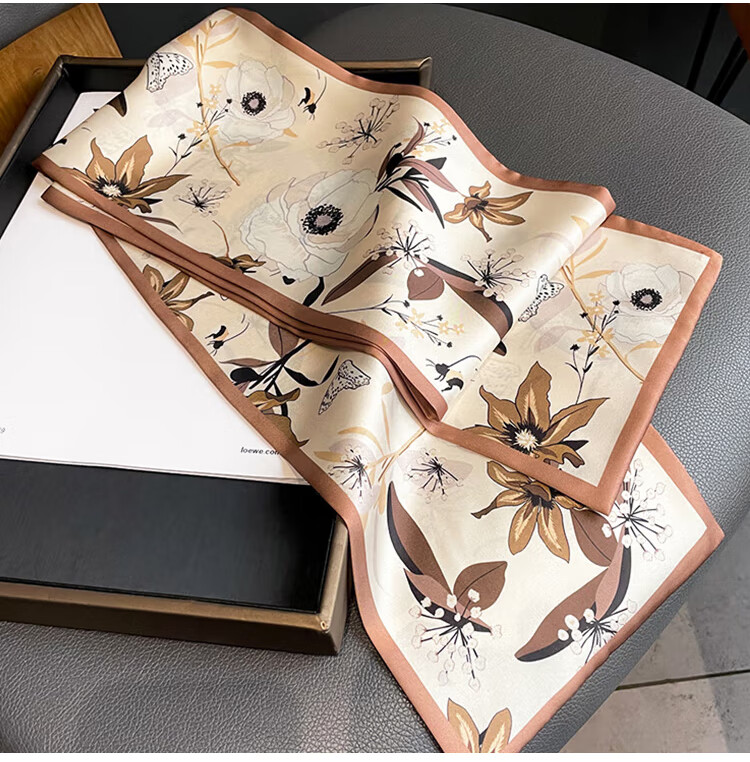 GLO-STORY Women's Scarf Korean Style Long Versatile Floral Square Scarf Gift for Mom Mother's Day Birthday Gift Box Set 11