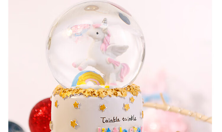 TaTanice Crystal Ball Music Box Desktop Ornament, Snow Globe Music Box, Children's Light-Up Toy, Birthday Gift for Boys And Girls 10