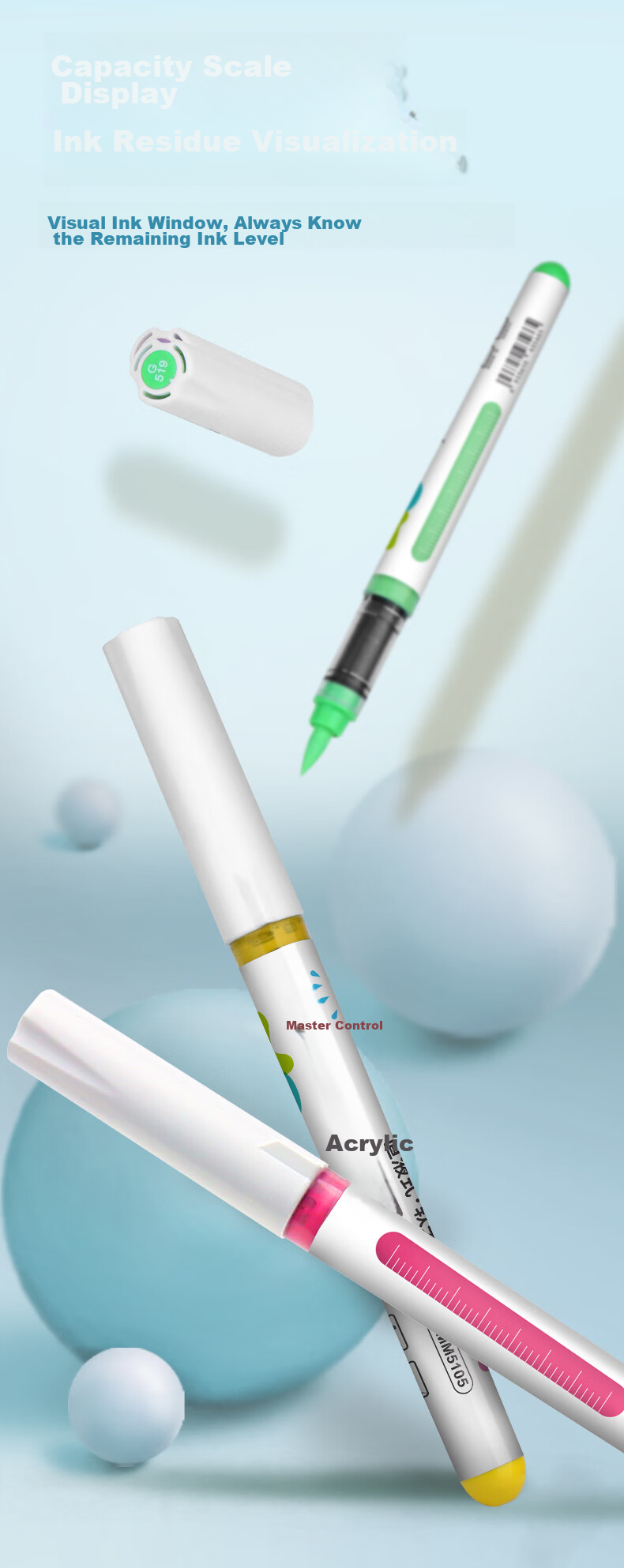 GRASP Direct Liquid Acrylic Markers, Soft Tip, 36 Colors, Skin-Friendly, Washable, Drawing Pens, Ink Control, Layering Capable, Children's Watercolor Pens, Instant Camera Paper, Doodle, Birthday Gift 7