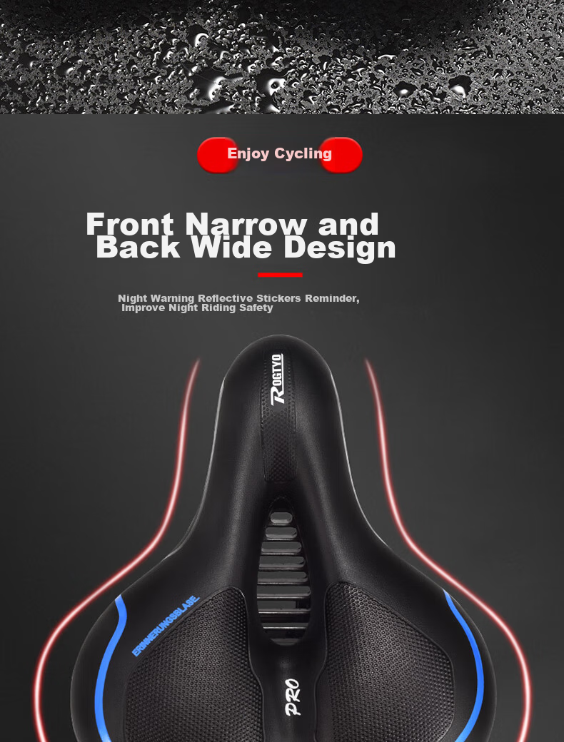 ROGTYO Bicycle Seat, Mountain Bike Saddle, Thickened Universal Seat Cushion, Bike Seat Accessory 12