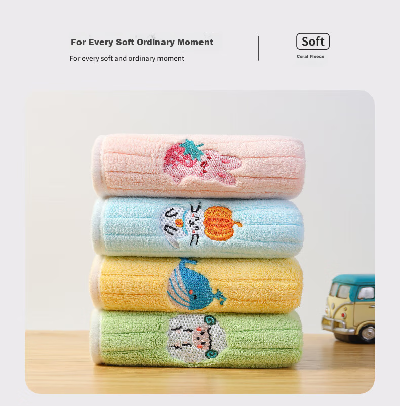 Grace Towels, 4 Pieces, Class A Soft Snowflake Fleece, for Face Washing And Bathing, Large Towels, Quick-Drying, for Home Use, Absorbent, Thick Face Towels for Men And Wome 13