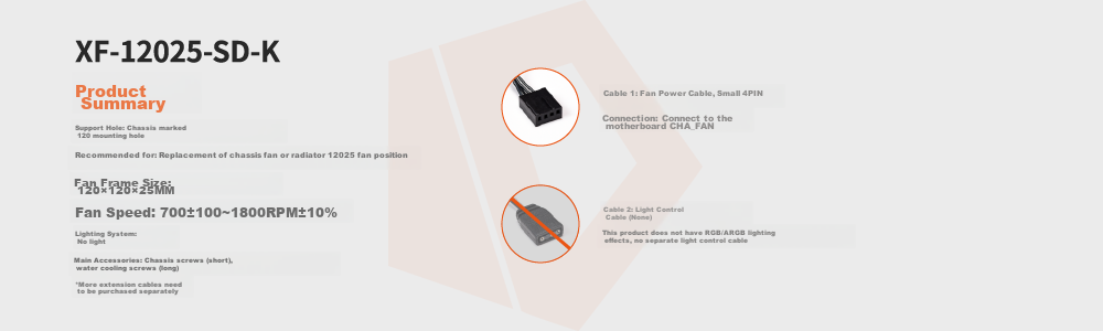 ID-COOLING (Kuren) 12CM Case Fan, Black Non-Glossy, 4PIN Interface, PWM Temperature Control Cooling, Suitable for 240/360 Water Cooling, Air Cooling Fan Modification, AS-120 2
