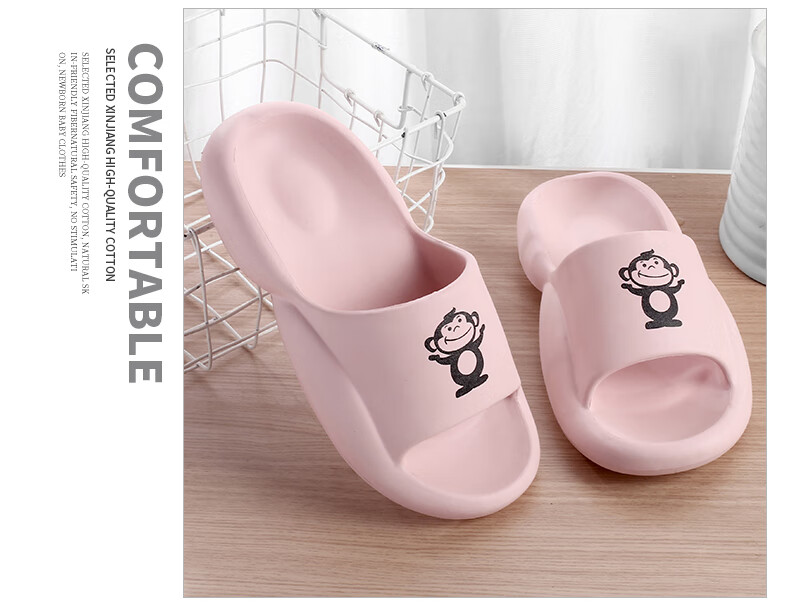 BAIHOU Summer Cute Unisex Slippers, Comfortable Thick-Soled Indoor Sandals for Home Use, 003 Light Purple Pink, Size 36-37 19