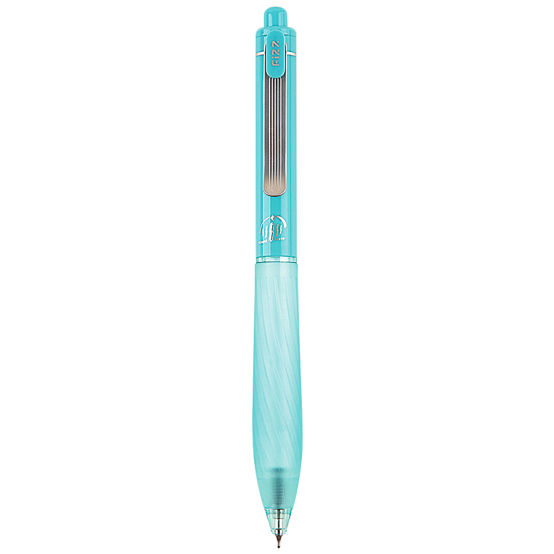 Fizz Low Noise Click Gel Pen 0.5mm Quick-Dry Dual Ballpoint Soft Grip Large Capacity Office Signature Pen Green B73012