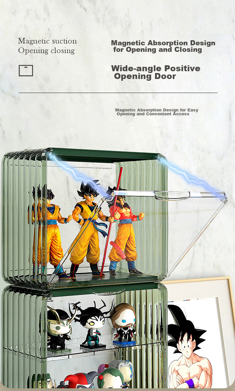 JEKO&JEKO Action Figure Storage Box, Labubu Transparent Blind Box Display Case, Toy Trendy Display Stand, Desktop Model Storage Cabinet 4