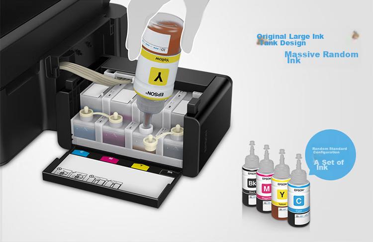 Epson Ink Tank Color Inkjet A4 Home Compact Original Continuous Ink Supply Photo Printer L130 Black 4