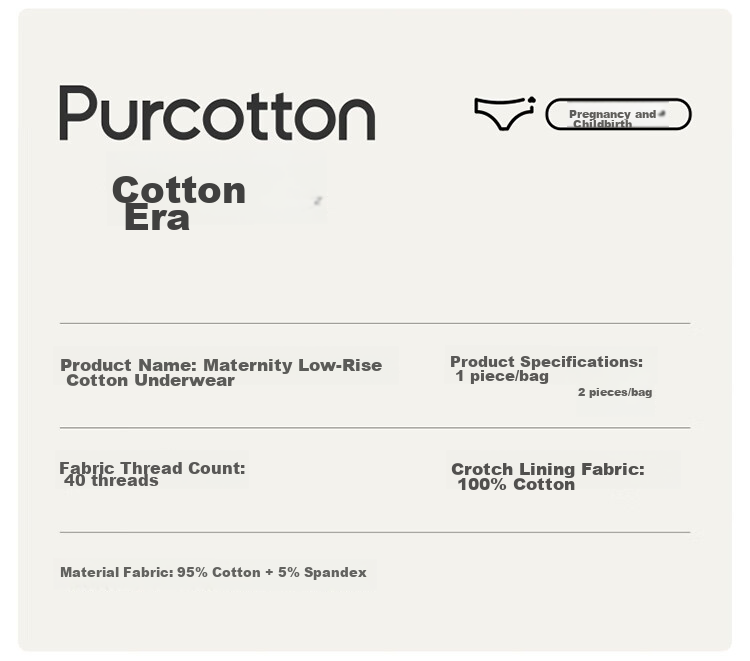 PurCotton Maternity Underwear, Knitted Low-Rise Pure Cotton Panties, Specialized for Pregnancy And Postpartum, Triangle Briefs, 2 Pieces, Skin Color + Pink, Size L 3