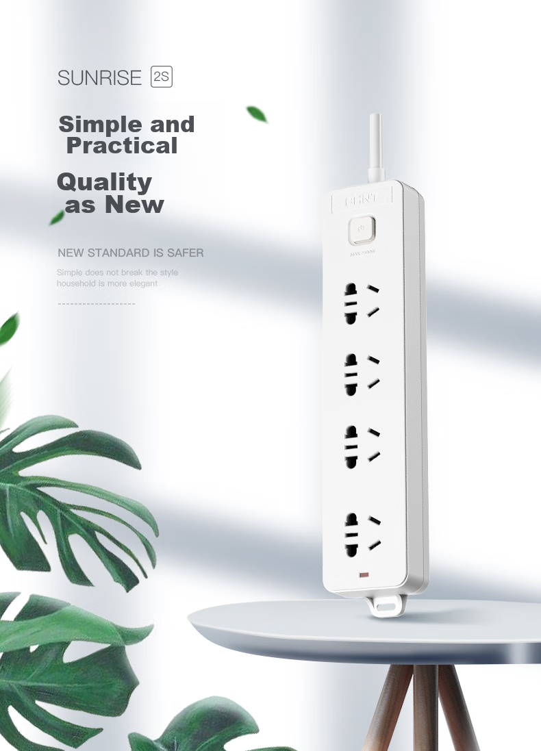 CHNT Master Control Socket/power Strip/extension Cord/strip/power Board/drag Cord 4-Outlet Master Control Socket (With Switch) 10A 1140-3m 1