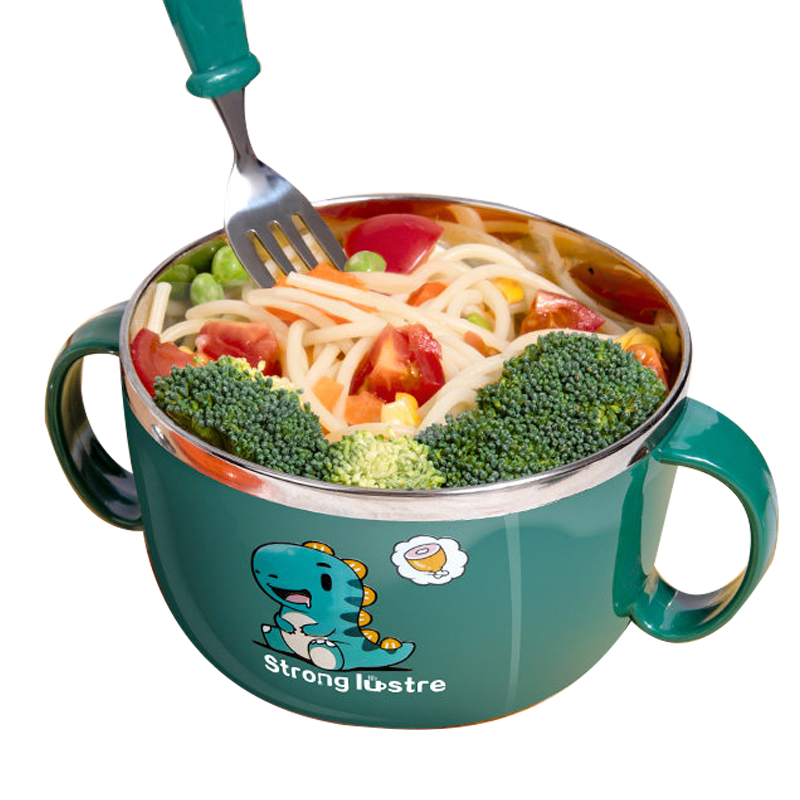 COOKSS Baby Food Bowl, Children's Tableware, 304 Stainless Steel Bowl, Baby Tableware Set, Eating And Drinking Soup Bowl