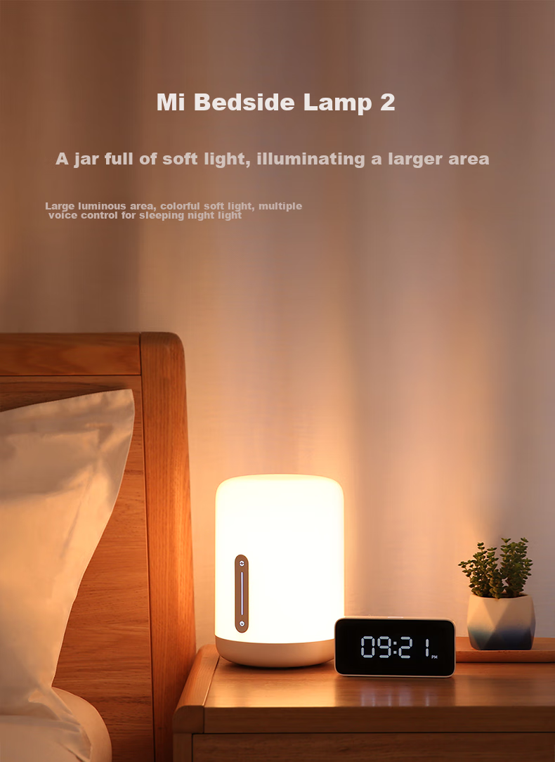 Mijia Bedside Lamp 2 Smart Desk Lamp Bedroom Colorful Soft Light Night Light Creative Gift Lighting Touch-Controlled Voice-Adjustable Dimming 1