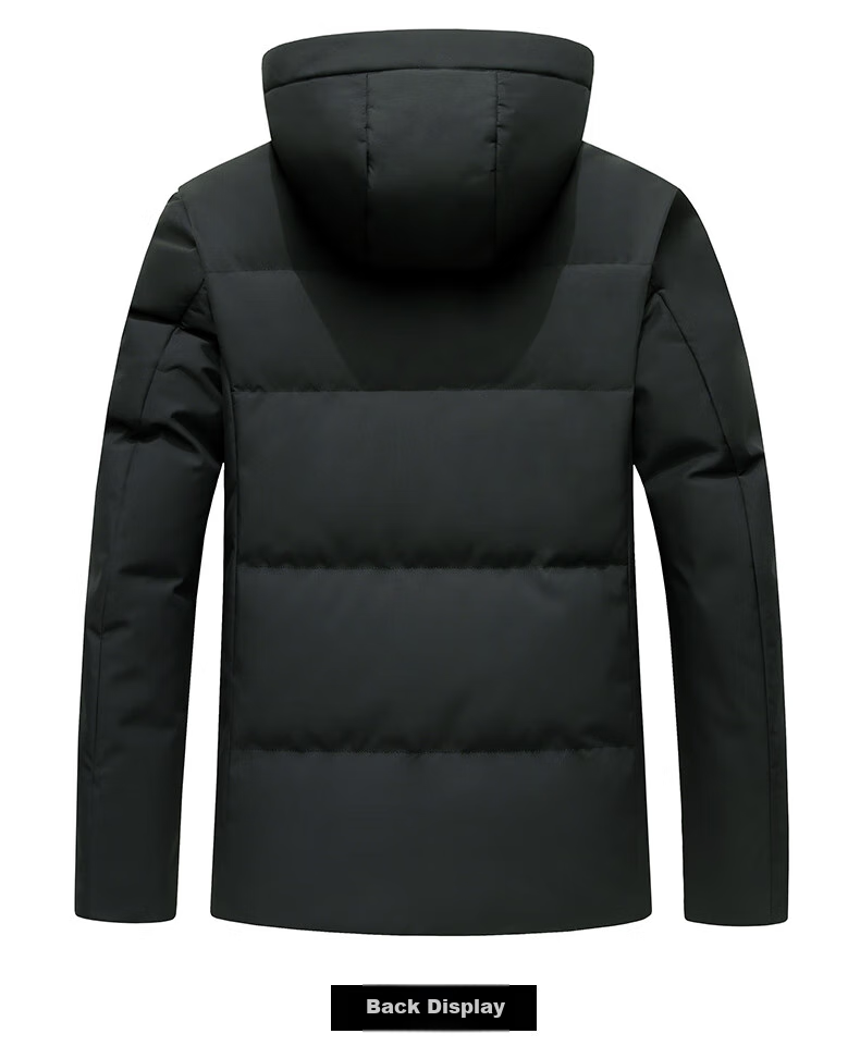 SNOWFLYING Men's Short down Jacket with Detachable Hood, Thickened Warm Casual Business Autumn And Winter Coat Menswear 185 14