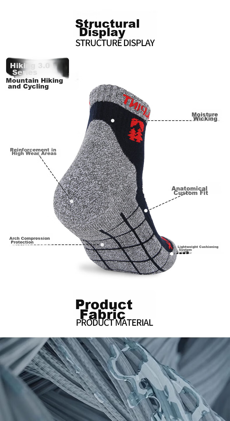 ALPINT MOUNTAIN Ermont Outdoor Hiking Socks for Men, Professional Mountaineering Socks, CoolMax Mid-Calf Quick-Drying Breathable Sports Socks 2
