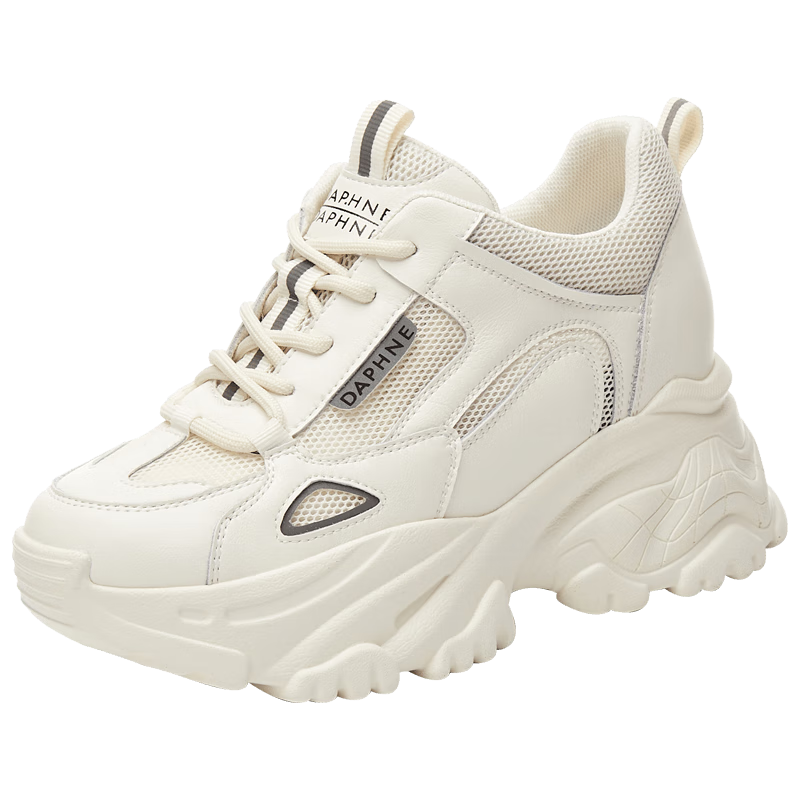 DAPHNE Women's Platform Dad Sneakers, Versatile, Make Feet Look Smaller, Heightening Casual Shoes 4622101114 Beige 37