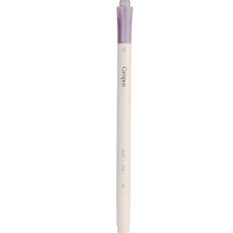 KOKUYO Campus Soft Color Dual-Tip Highlighter Pen for Students, Light Purple/Purple, 1 Pack, WSG-PMW102V