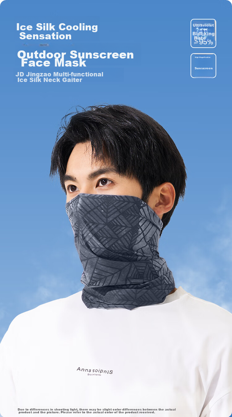 JD Original Ice Silk Neck Gaiter Sun Protection Face Mask Scarf for Men And Women, Windproof Dustproof Hiking Fishing Outdoor Trekking Magic Headband 2