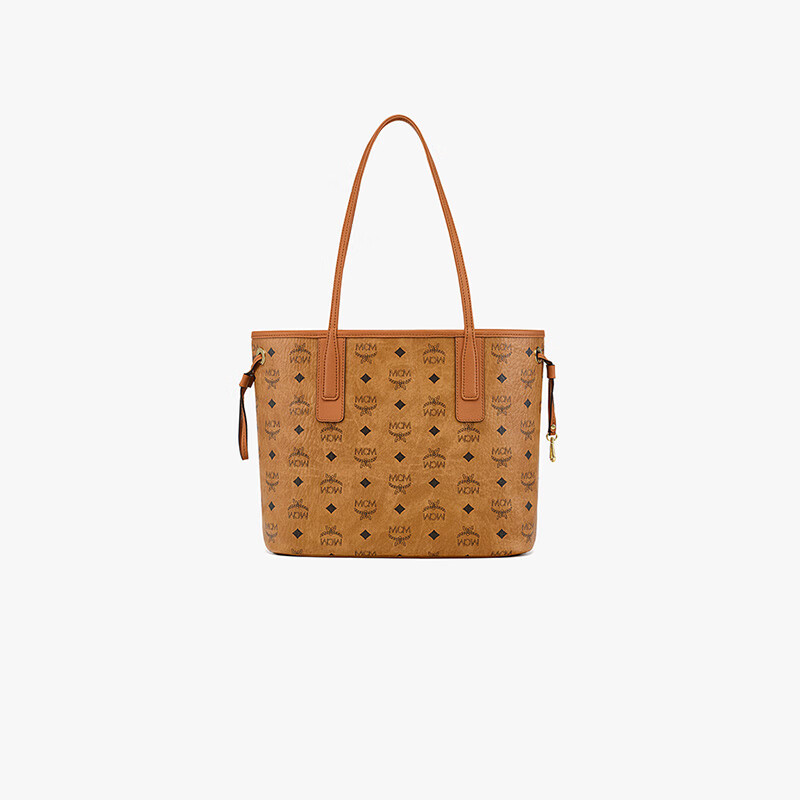 MCM New Arrival Exquisite Commuter LIZ Small Reversible Double Tote Bag Cognac Color Qixi Festival Gift 5