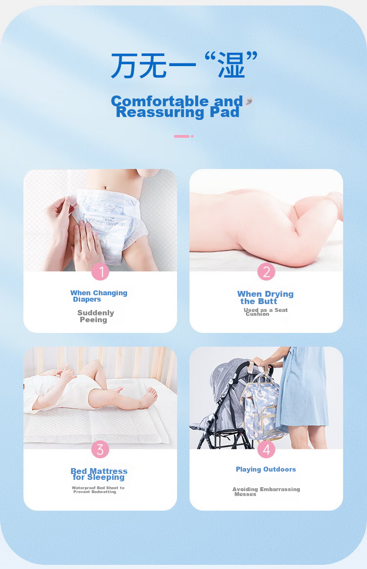 Springbuds Disposable Baby Changing Pads, 200 Pieces, 33*45cm, Newborn Care Mat, Waterproof Diaper Changing Pad 3