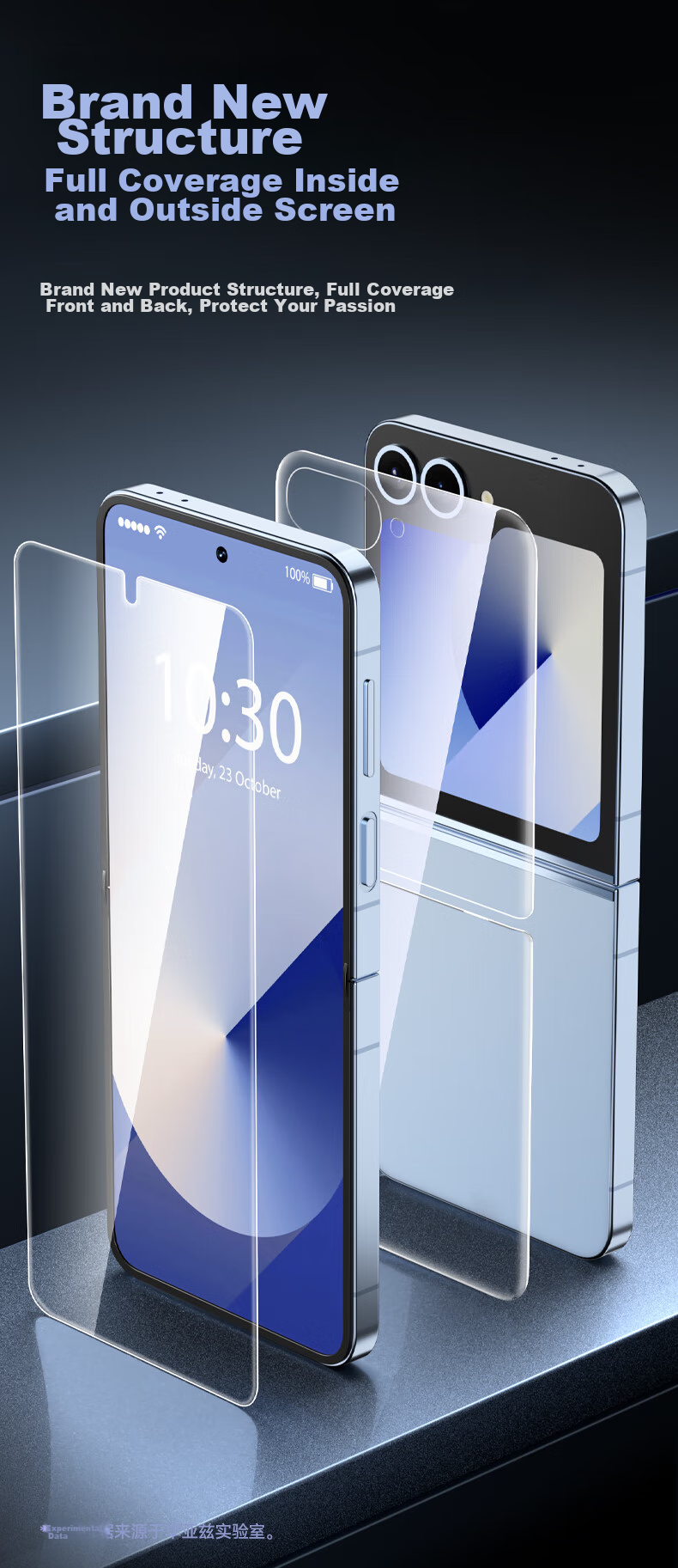 BIAZE [Nano Full Screen] Hydrogel Film for Samsung Z Flip7FE, Soft Screen Protector for Zflip6 [Inner And Outer Screen Three-Piece Set], HD Non-Tempered Full Adhesive Protection JM246 3