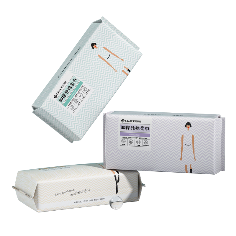 Grace Disposable Face Towels, Oxygen Cloud Cotton Soft Wipes, Facial Cleansing Towels, 3 Packs, 20*20cm, 60 Sheets/pack