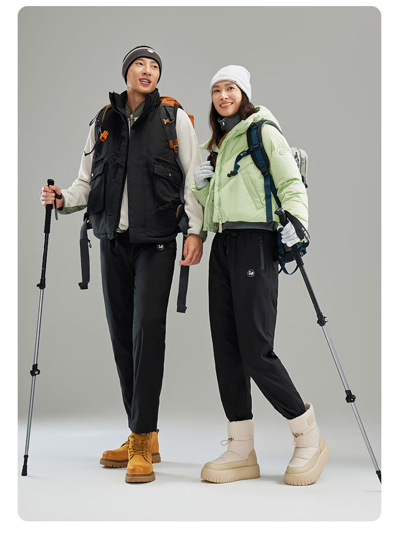 Xiongmaoxiangban Soft Shell Fleece-Lined Pants for Men And Women, Thickened Winter Outdoor Windproof Waterproof Three-In American-Style Hiking Trousers 9