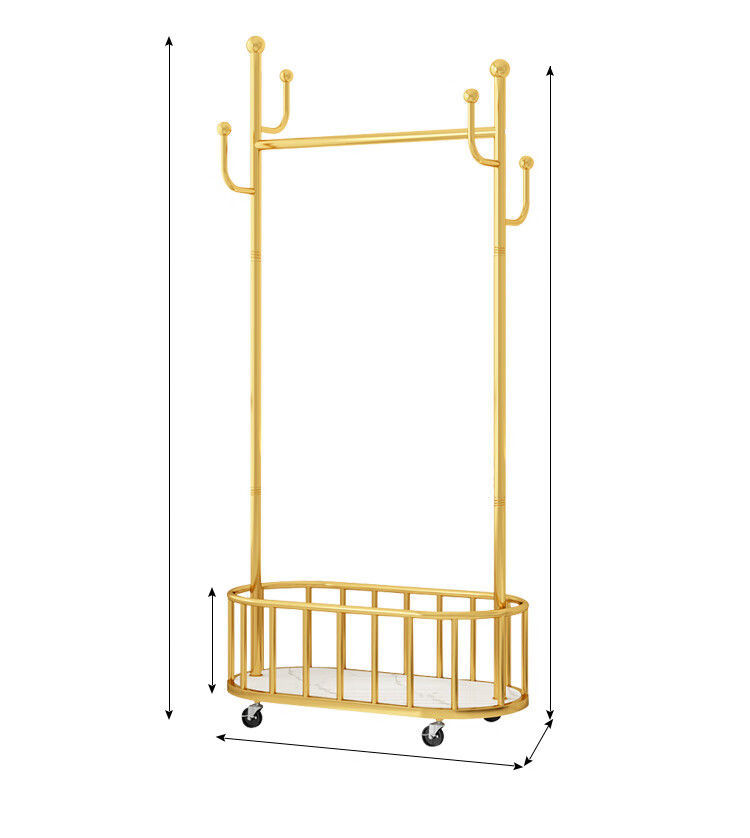 Yupin Floor-Standing Clothes Rack, Bedroom Coat And Hat Stand, Living Room Single-Pole Movable Drying And Storage Rack, MJ188 Milk White, 80cm High, 175cm Wide 22