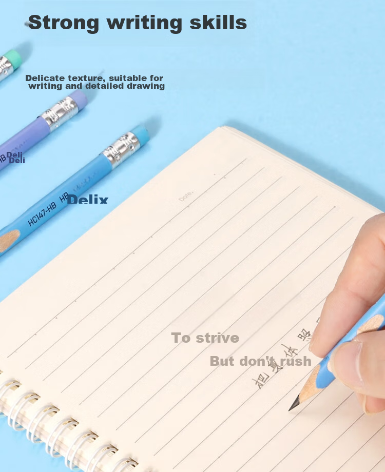 Deli You Dong Dong Writing Pencil HB (30 Pieces/tube), Multi-Color with Eraser Tip, Easy Grip, Children's Posture-Correcting Pencil, Student Handwriting Practice Pen HC148-HB, Back-To Stationery 9
