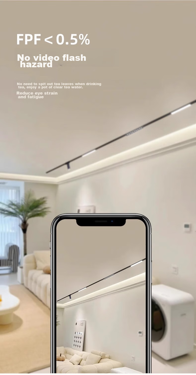 JIAOJIAOZHE Ultra-Thin Surface-Mounted Magnetic Track Light, Linear Light for Living Room Home Use, No Ceiling Mounting Required, Main Light Not Needed, 1 Meter Track 11
