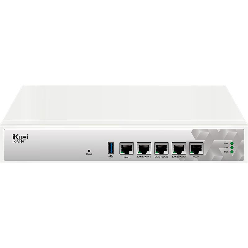 IKuai IK-A160 Multi-Service Enterprise Router, 5 Gigabit Ethernet Ports, 11-Inch Steel Case, Rack-Mountable, USB 3.0, Recommended for up to 150 Devices