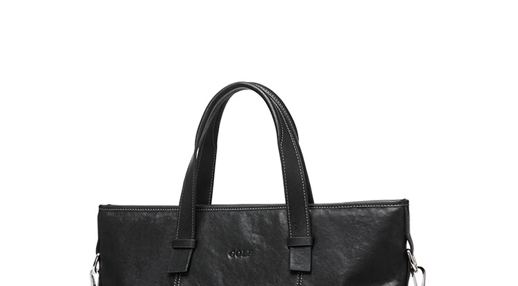 GOLF Briefcase, Men's Business Top-Grain Leather Handbag, Large Capacity Laptop Bag, Fashionable Horizontal Style Shoulder Crossbody Bag 33