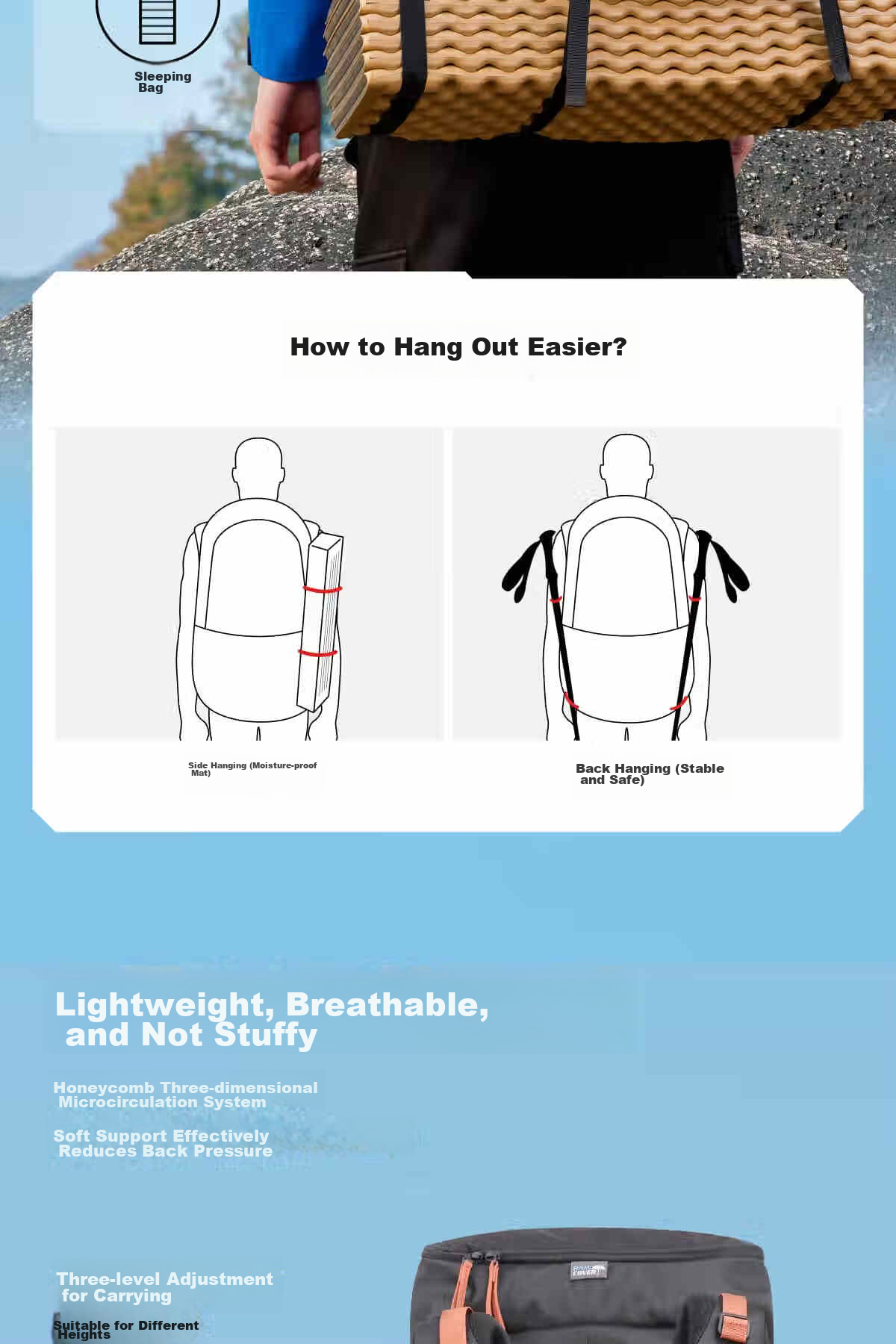 TOREAD Hiking Backpack, Outdoor Trekking Professional Rucksack, 50L Large Capacity, Waterproof Breathable Long-Distance Travel Bag, Black 4