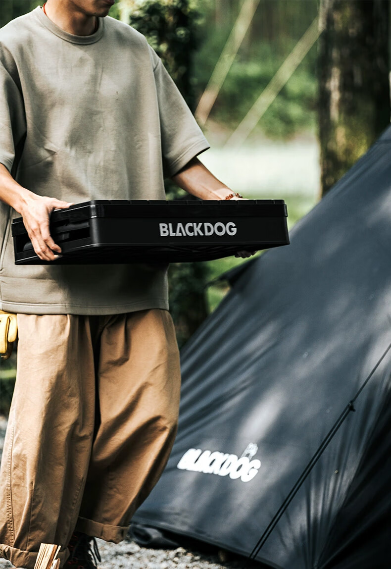 Black Dog Camping Storage Box, Outdoor Foldable Storage Box, Car Organizer Box, Home Storage Box, Night Black, 60L 4