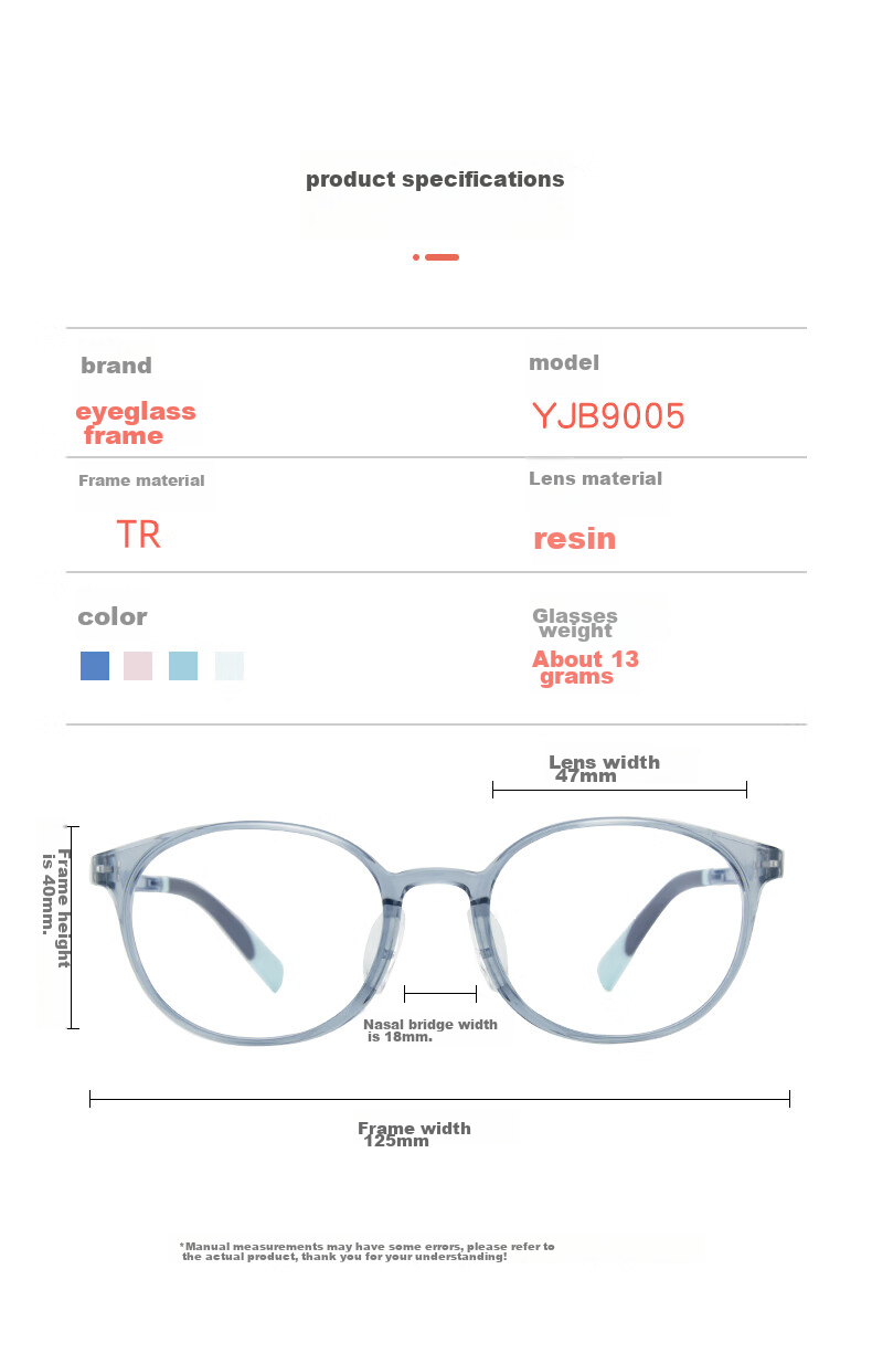 Yanjingbang Anti-Blue Light Radiation Children's Eyeglass Frames, Lightweight Comfortable Non-Prescription Glasses YJB9005 9