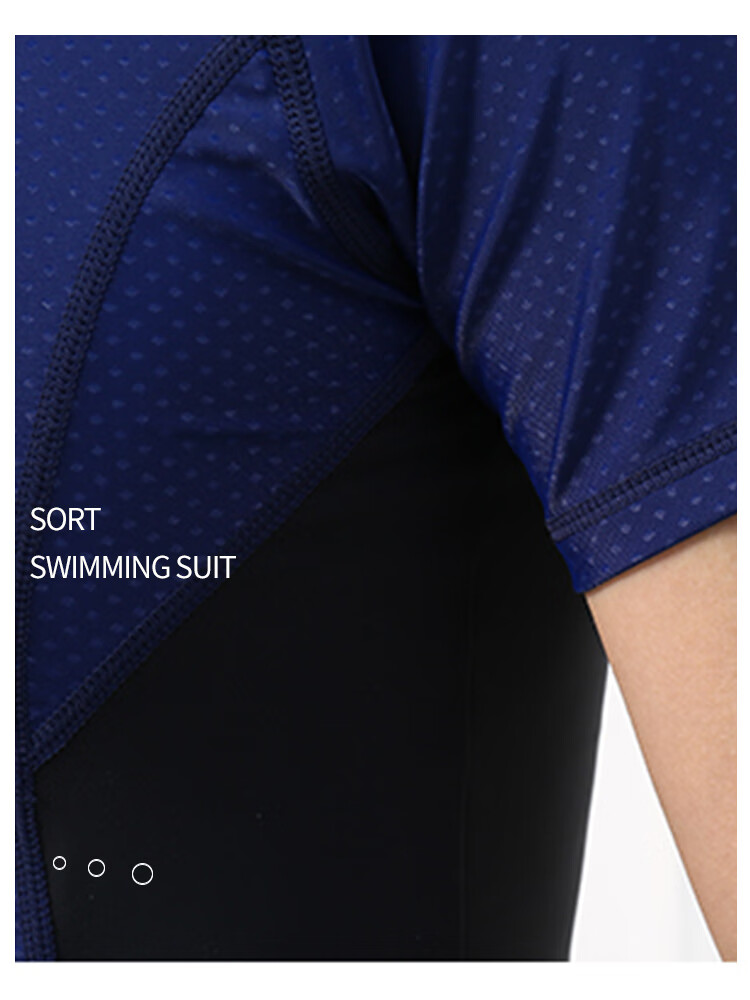 LI-NING Men's Swimwear Top Surfing Shirt Comfortable Quick-Dry Diving Professional Training Swimming Gear 437-2 Black Blue L 7